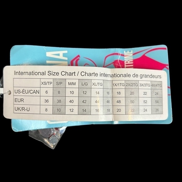 Christina Tankini Swimwear Bust Enhancer Black & Red Two Piece Swimsuit Sz. 12 - Picture 3 of 16